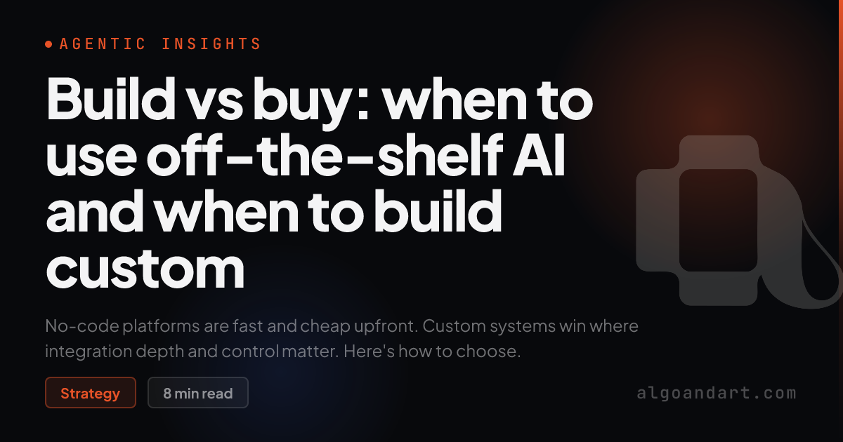 Build vs buy: when to use off-the-shelf AI and when to build custom